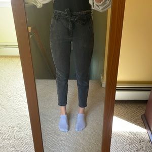 Garage black jeans, size 5, stretchy with black belt to tie